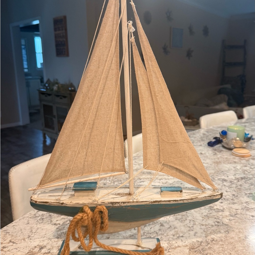 Nautical Sailboat Model Decor